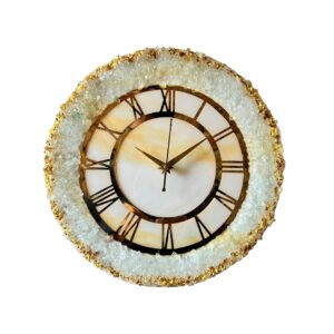 Resin Analog Wall Clock Handmade Clock for Home and Office Deco