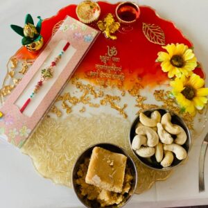 Handmade Decorative Resin Pooja thali Set, for Wedding, Mandir